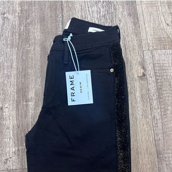 Frame Le High Straight Glitter stripe jeans - Picture 4 of 4